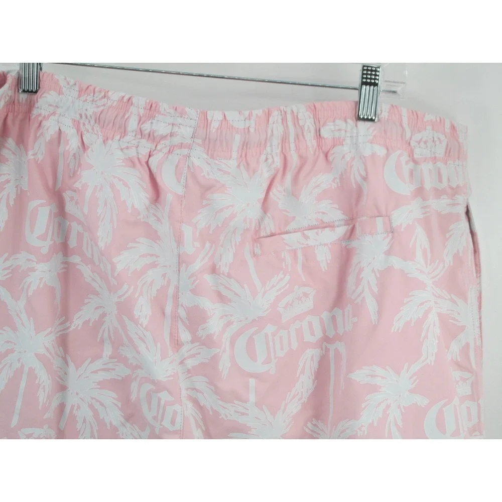 Corona Mens XXL Pink Color Change Tropical Palm Tree Swim Trunks Shorts NWT